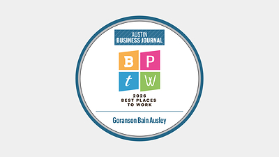 Goranson Bain Ausley Recognized as One of Austin's 2026 Best Places to Work